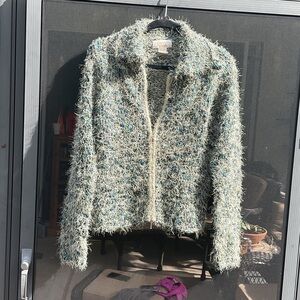 Krochetta By Papillion Zippered Cardigan Sweater, Size Small